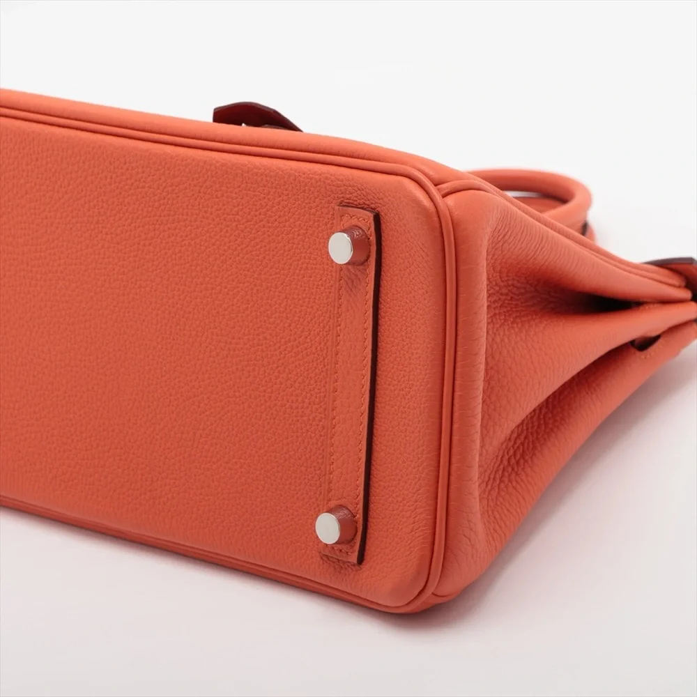 Sold out ✅ Hermes Birkin 25 Togo Orange Poppy Silver Metal - Picture 2 of 12